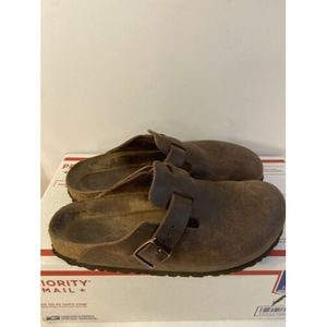 Birkenstock Brown Leather Birki’s clogs 39 USA 8